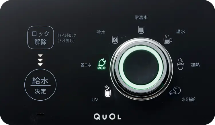 省エネモードをONにした時の製品表示パネルの写真